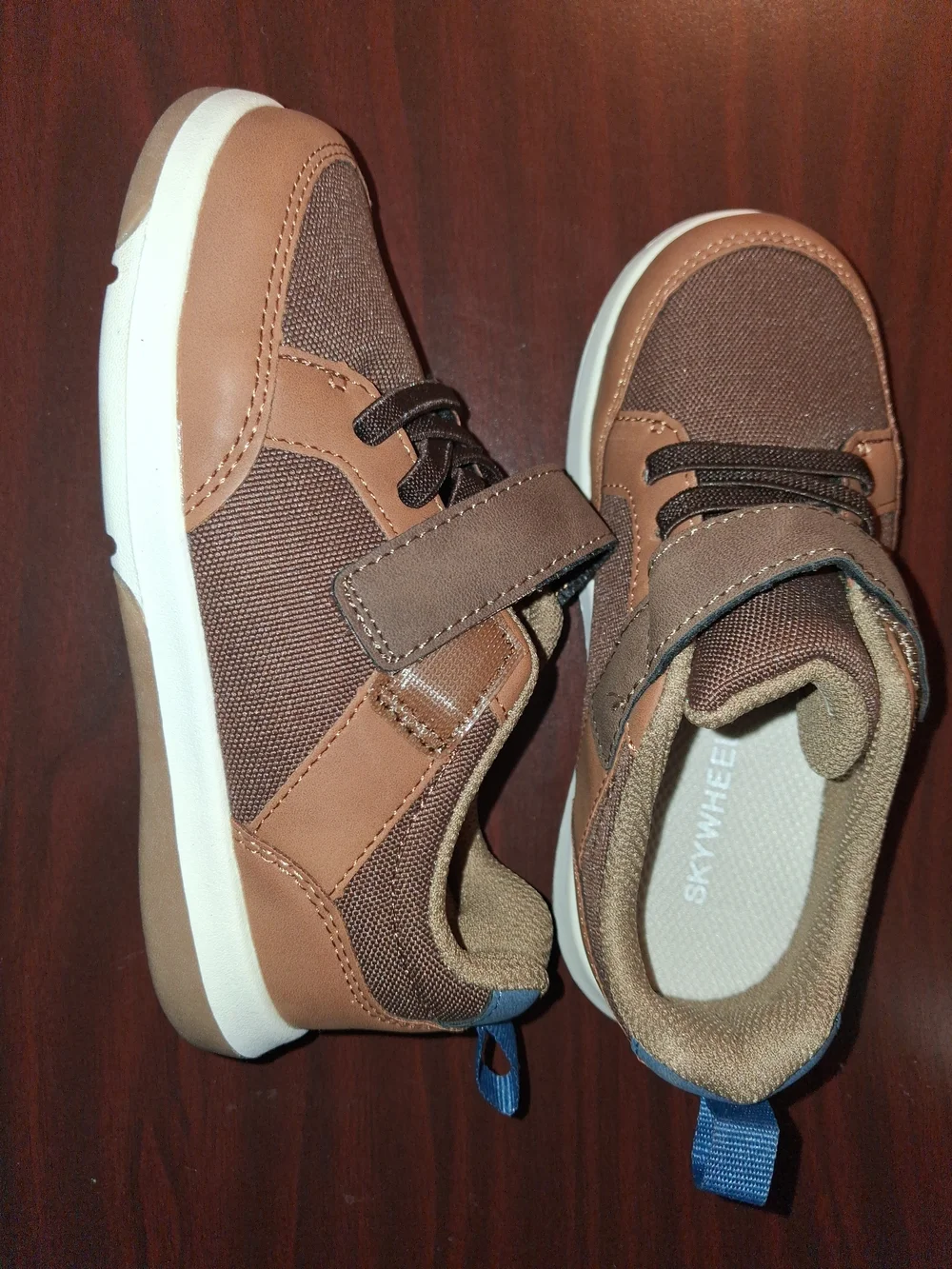 Brown Kids' Hook-and-Loop Sneakers